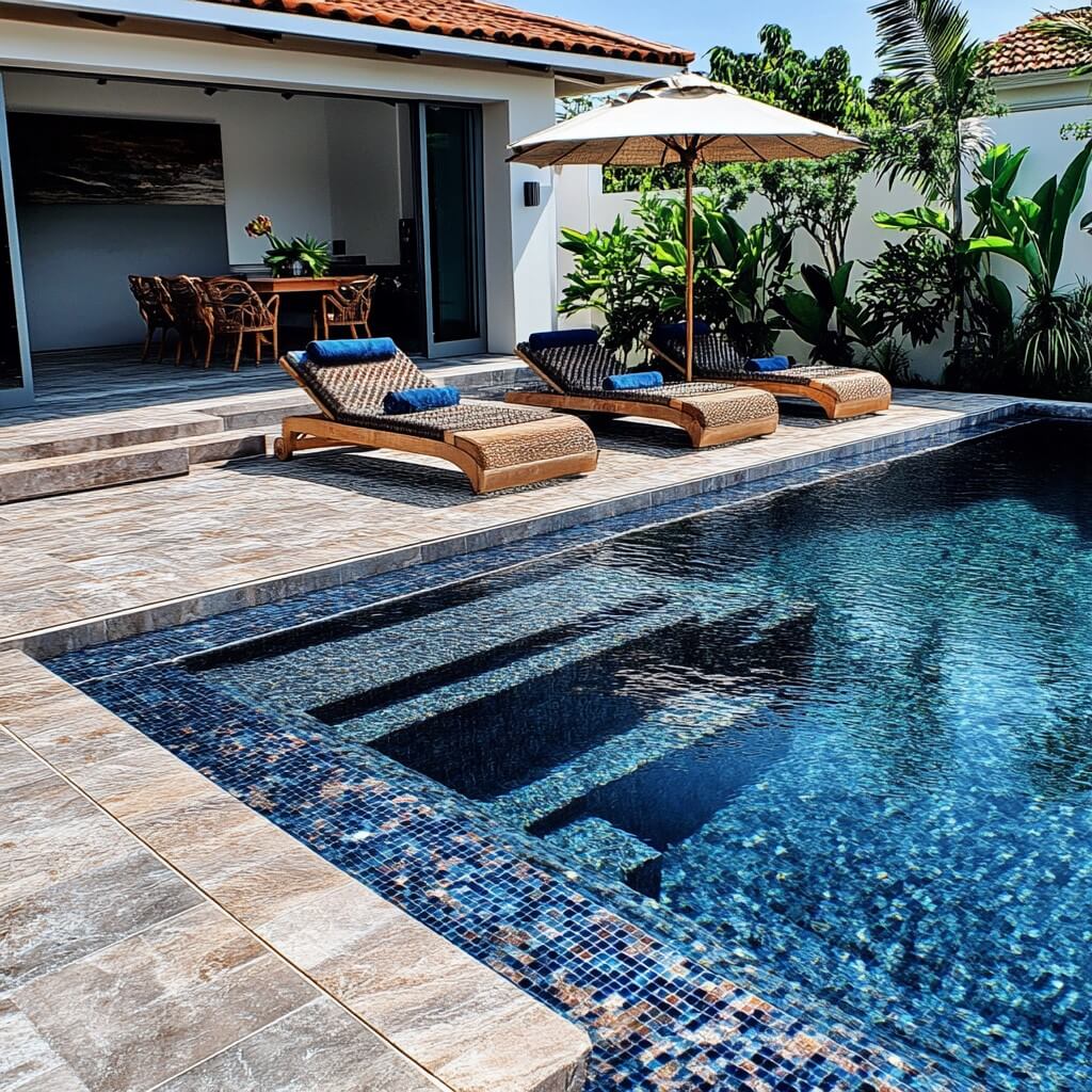 Mix & Match Tiles Inside the Swimming Pool