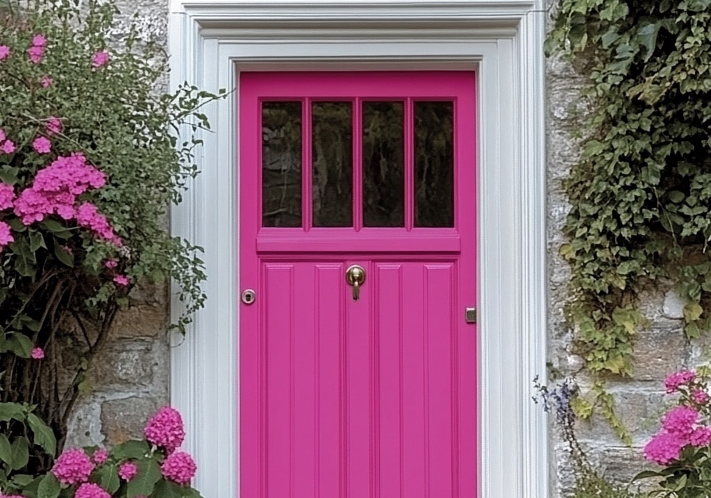 Pink Colour Main Door  Pink Main Door Colour Design