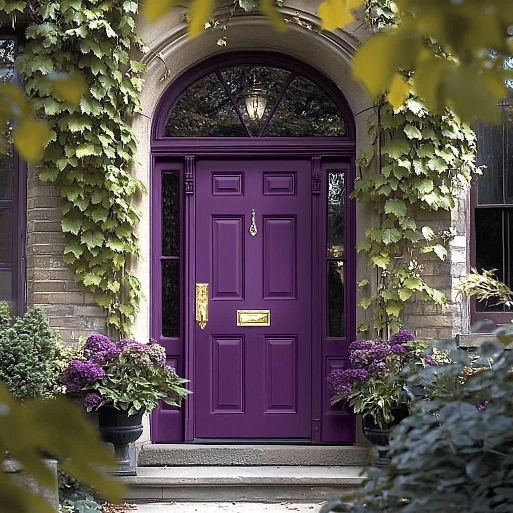 Purple Front Door Paint Design