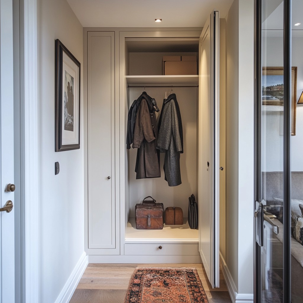 Studio Apartment Main Entrance Design with the Secret Storage