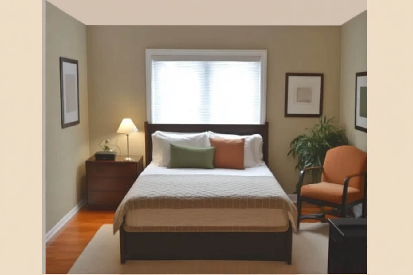 Balanced Bedroom With Open Flow