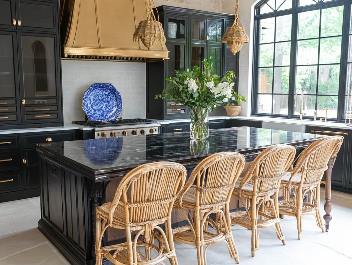Black Louvered Breakfast Counter Ideas