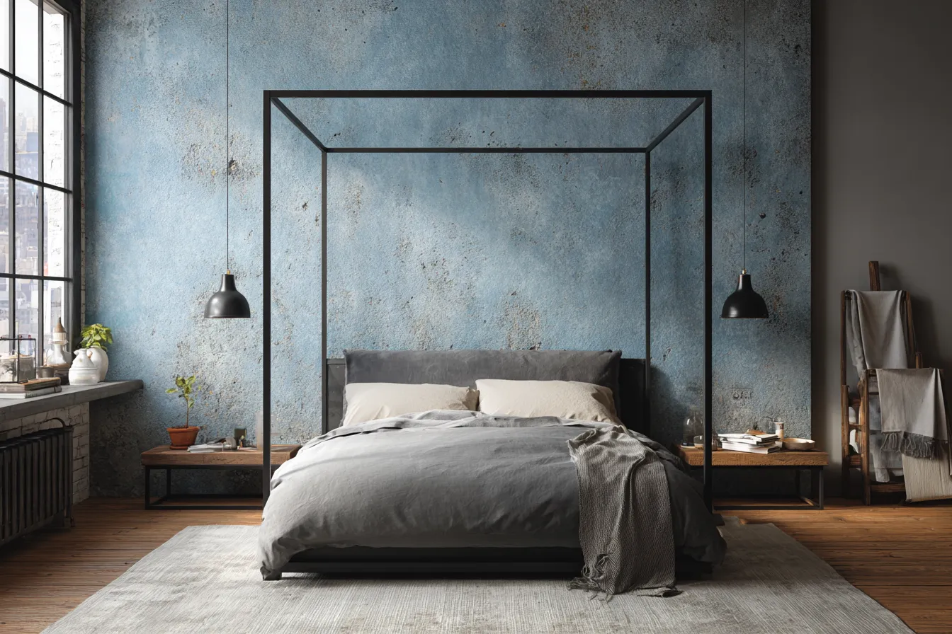 Concrete: Wall Texture Ideas with Sky Blue