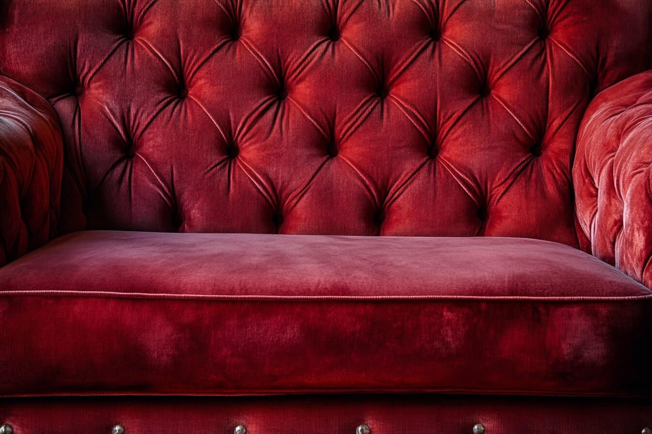 Red-Velvet Sofa