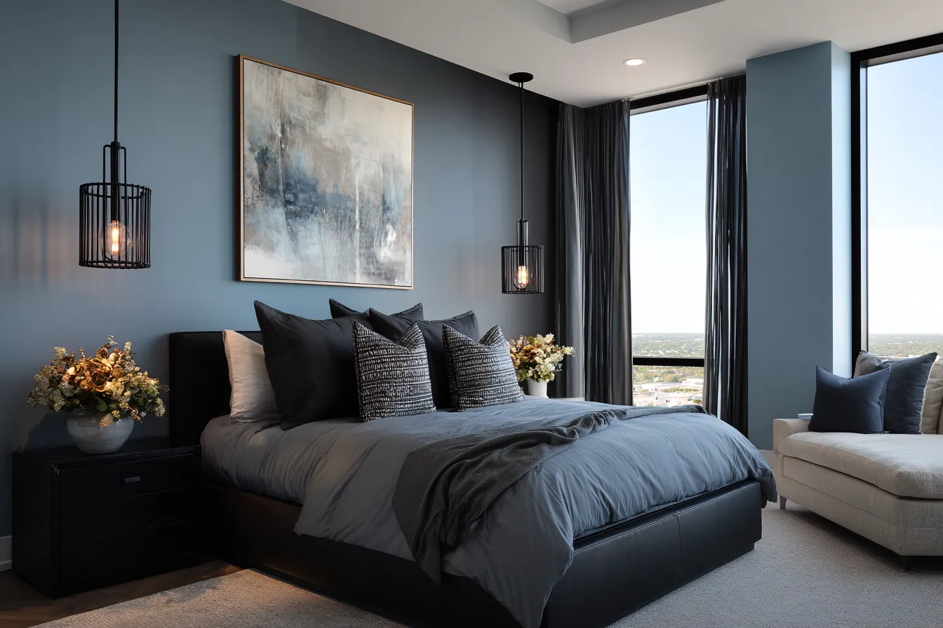 Sky Blue Matching Colour With Bold Contemporary Theme