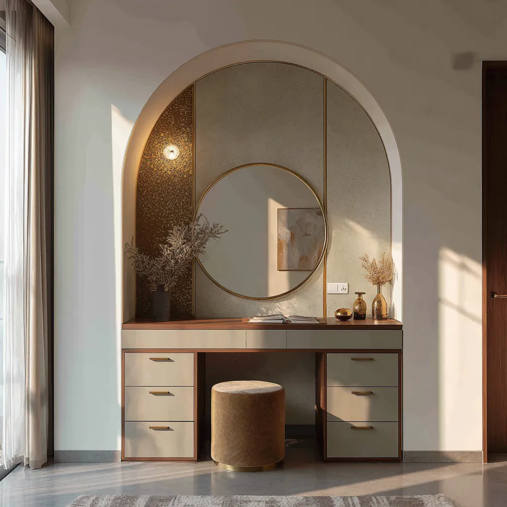 Arch Mirror Dressing Table Classic Wooden Dressing Table Design