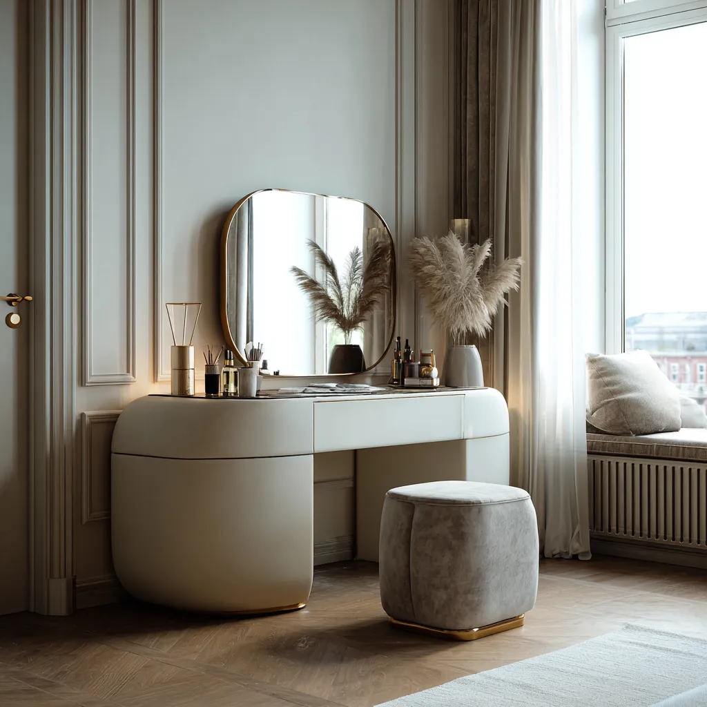 Modern Curved-Edge Dressing Table Modern Curved-Edge Dressing Table Design