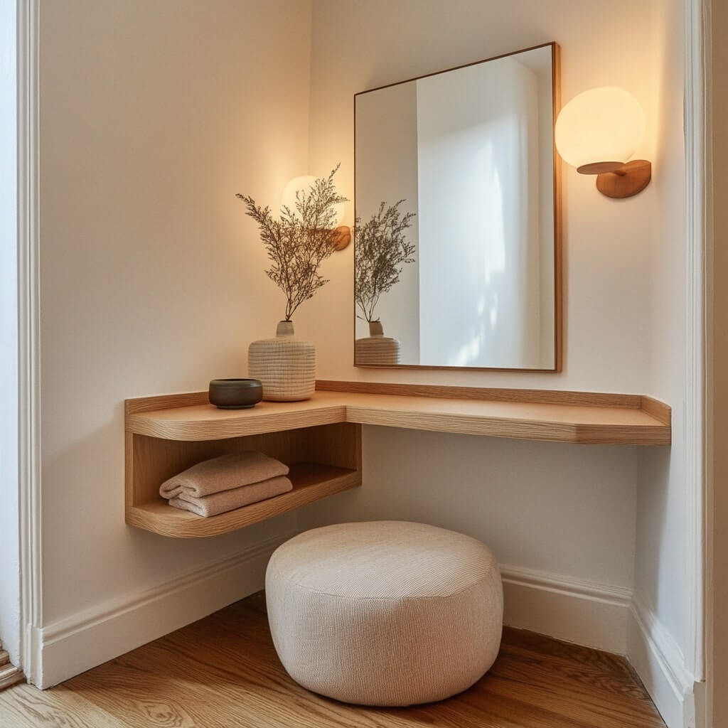 Corner Dressing Setup with Pivot Mirror