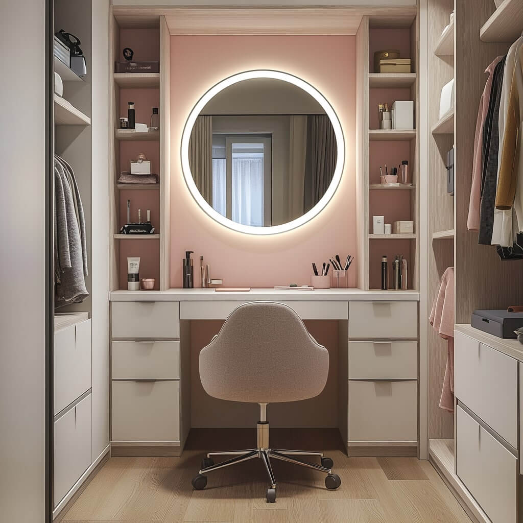 Dressing Room with Built-In Vanity Unit