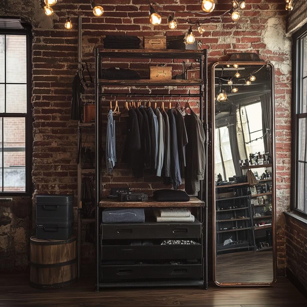 Loft-Style Open Dressing Room