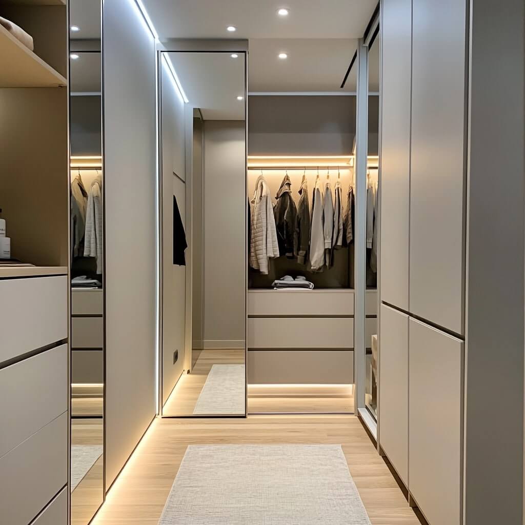 Sliding Mirror Panel Dressing Room