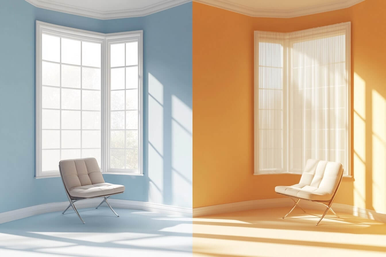 Light flow through bay window diagram