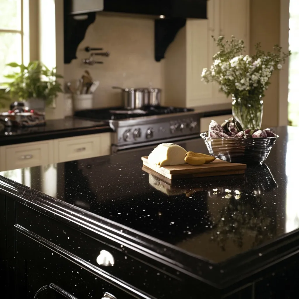 Black Granite Kitchen Slab Design