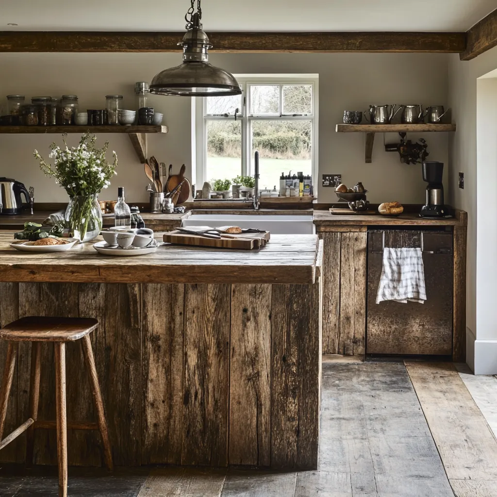 Reclaimed Wood Kitchen Slab Design