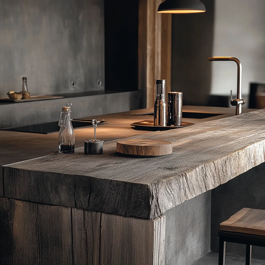 Weathered Barnwood Kitchen Slab Design