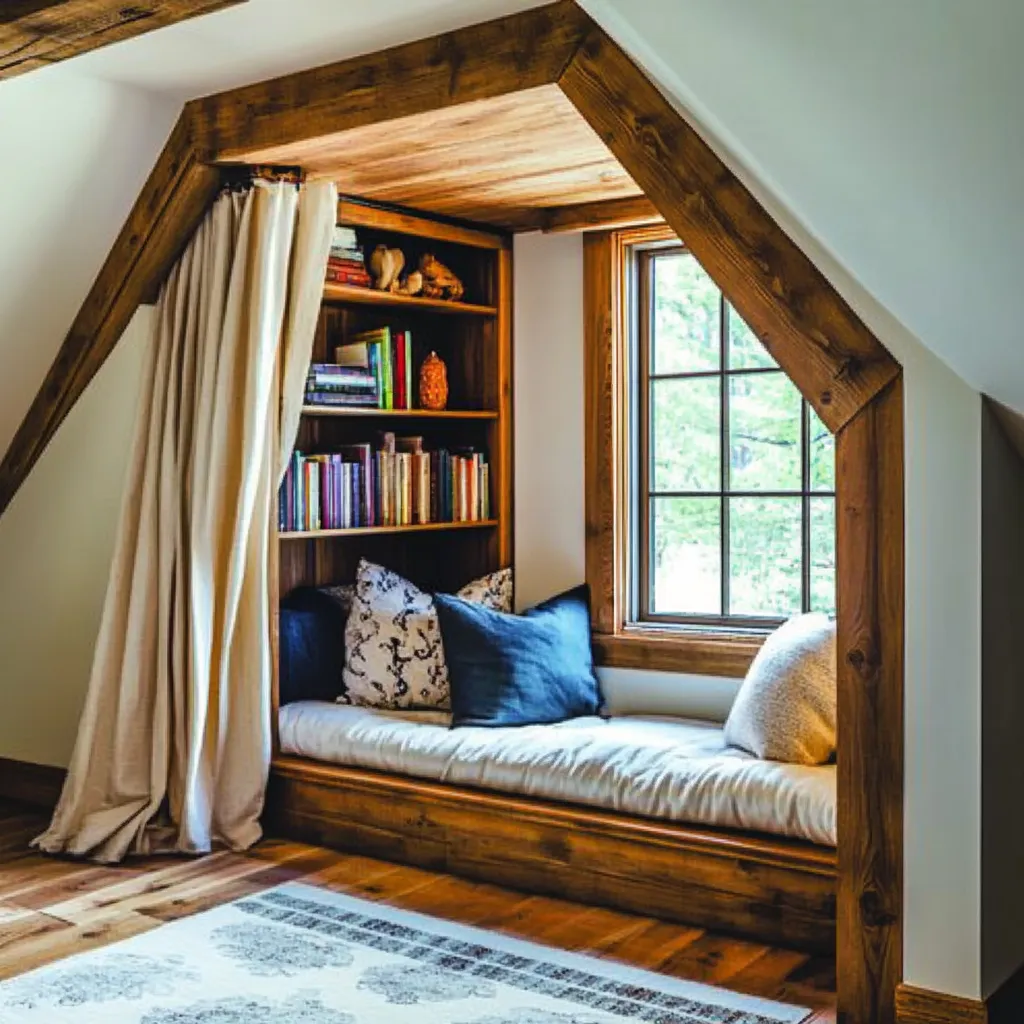 Cozy Reading Nook Small Home Library Design Ideas- Cozy Reading Nook