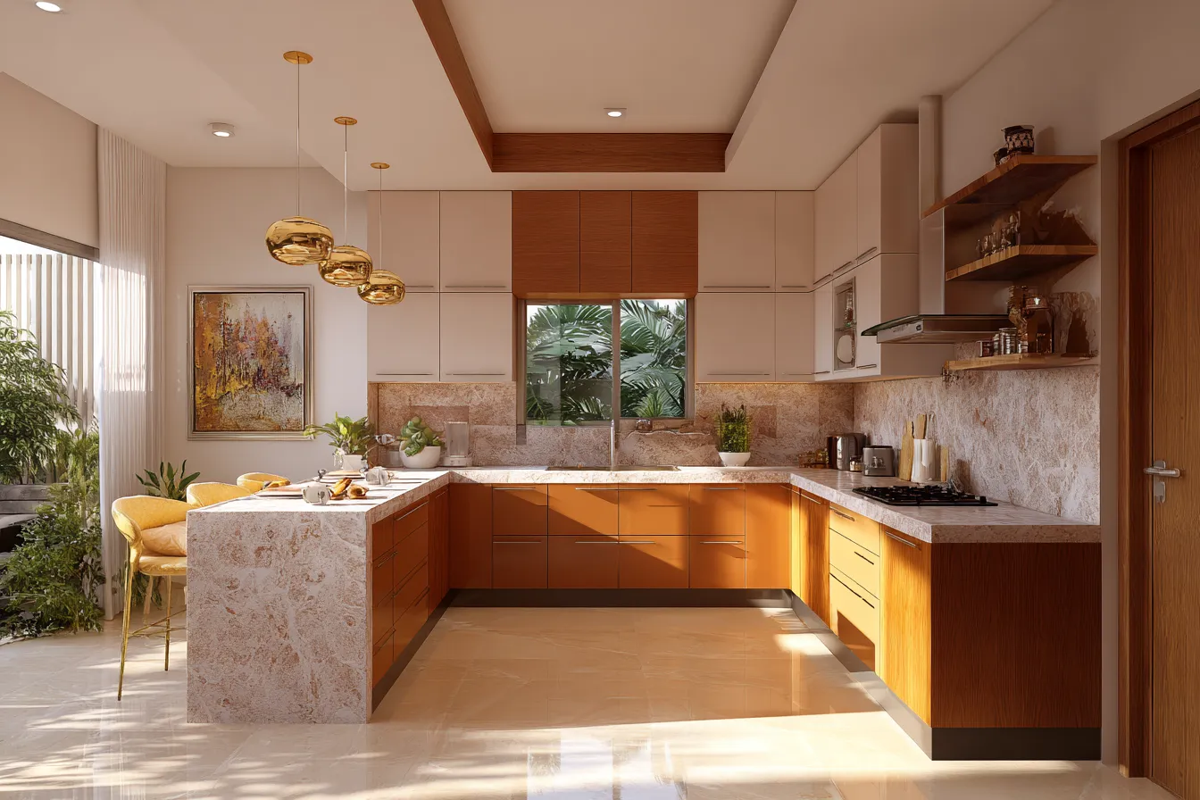 G-Shaped Modular Kitchen Design