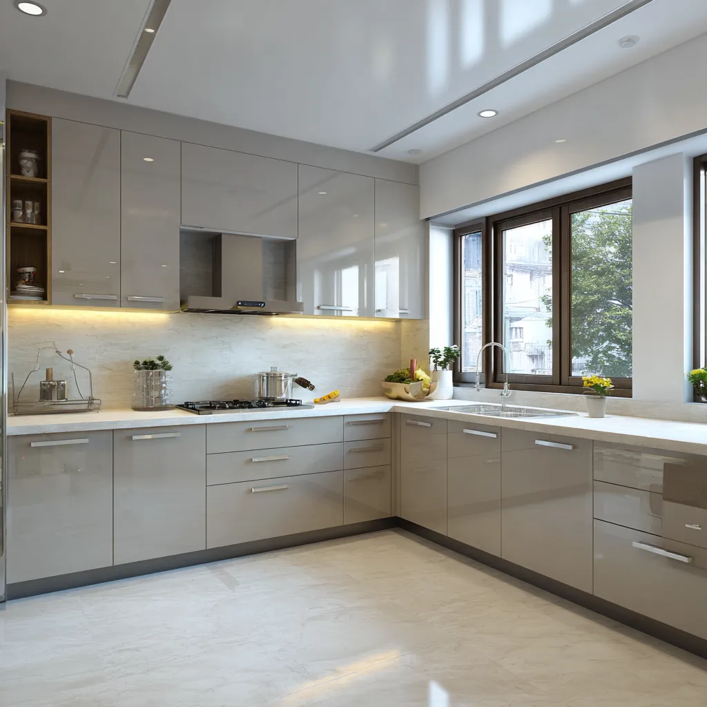L-Shaped Modular Kitchen L-Shaped Kitchen Design- Types of Kitchen Layout