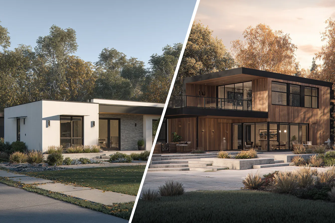 One-Story vs Two-Story Modern Homes