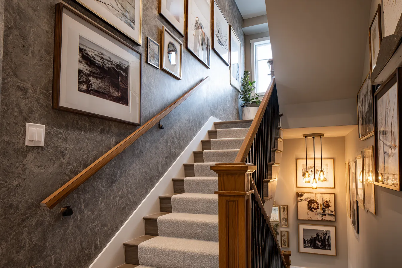 Photo Frames- Stair Railing Decoration Ideas