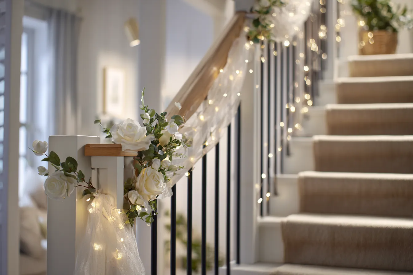 Stair Railing Decoration Ideas During Festive Seasons