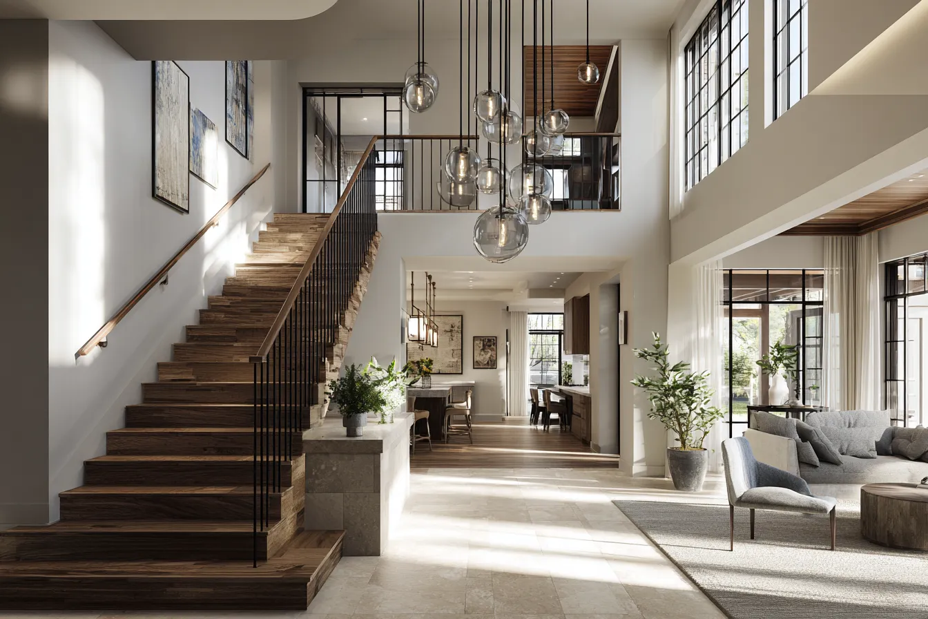 Stair Railing Design for Duplex Homes