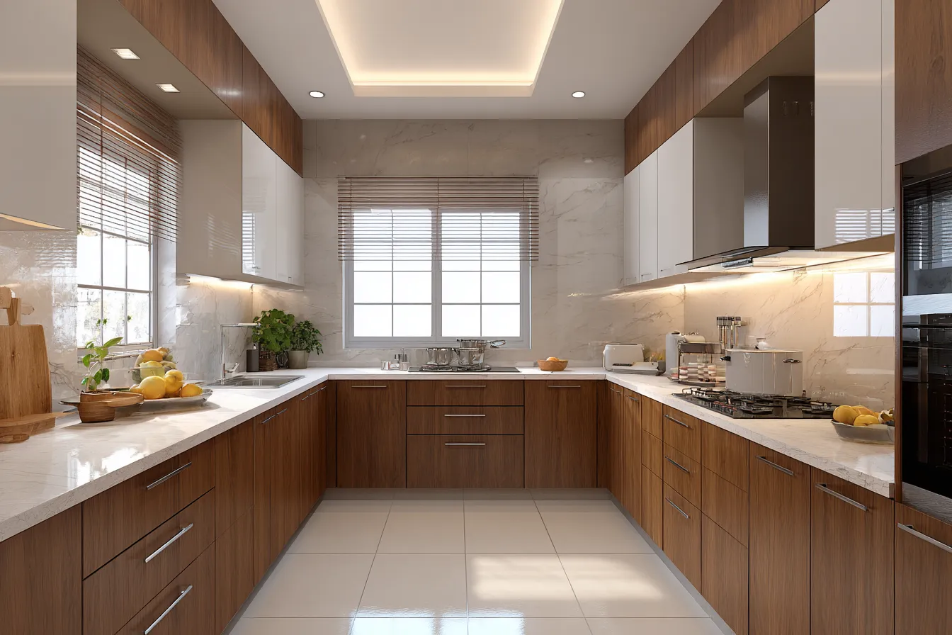 U-Shaped Modular Kitchen Design