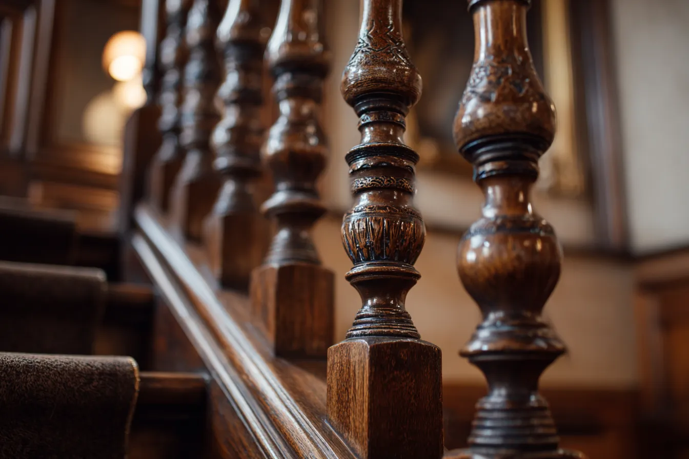 Wooden Stair Railing Design