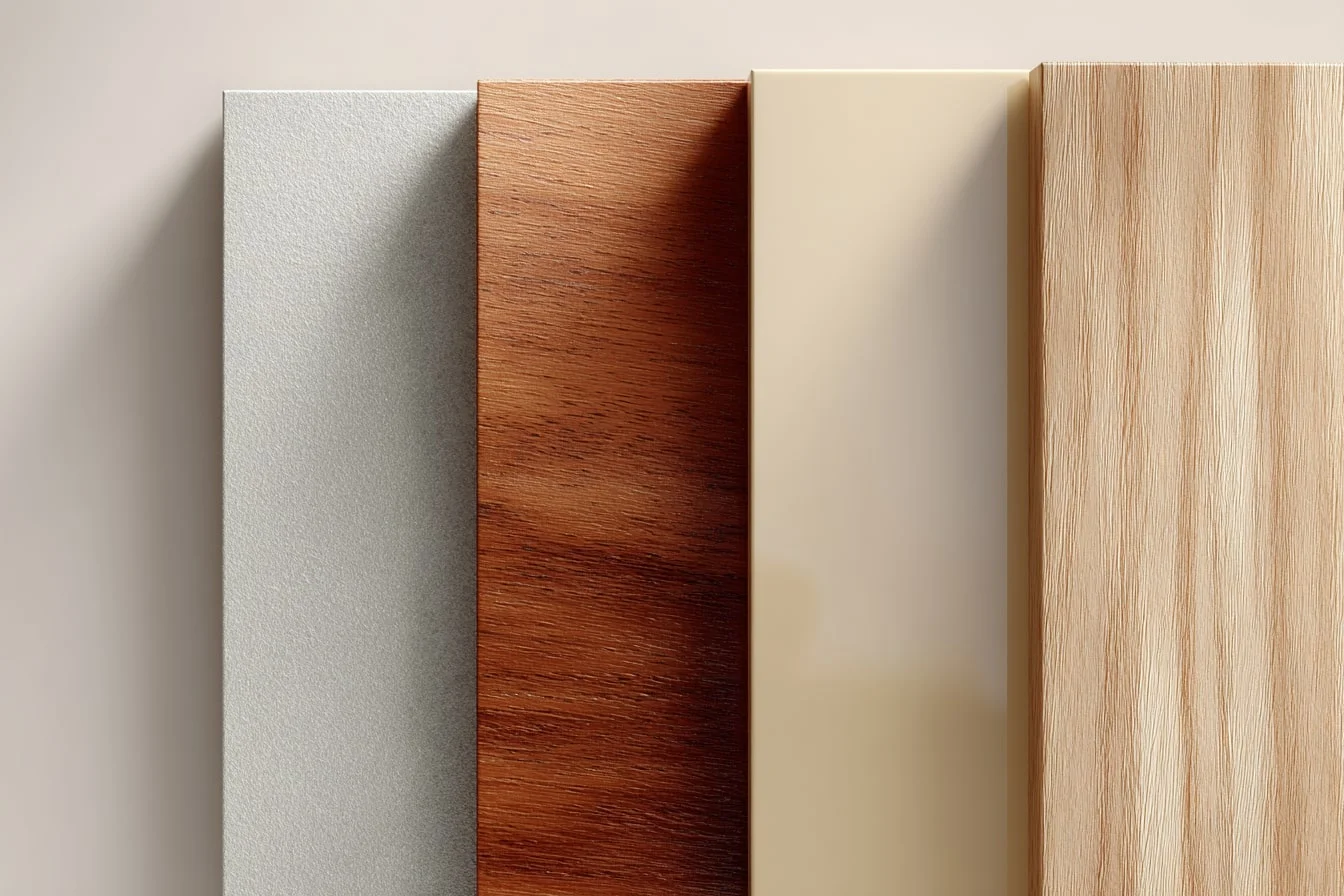 Membrane Finish Samples in Matte, Glossy, Wood and Textured Designs