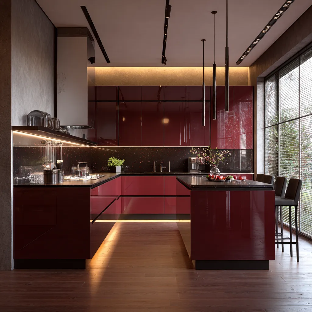 4G Acrylic Kitchen Cabinets Design