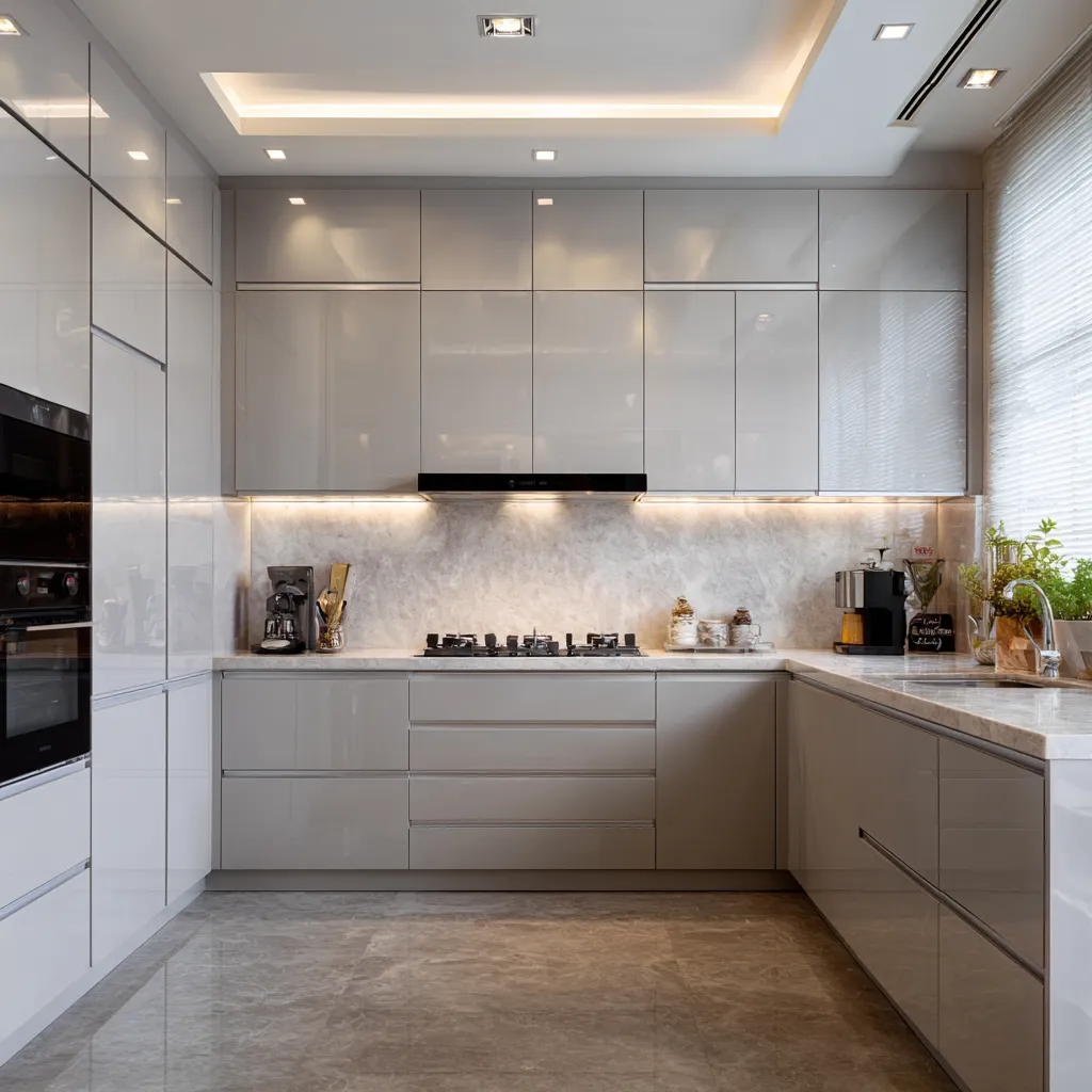Acrylic Finish Kitchen Cabinets