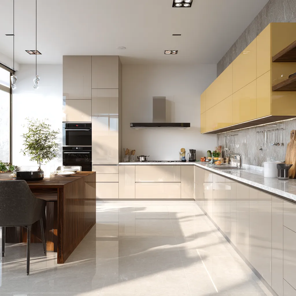 Acrylic Kitchen Cabinets with High Gloss Finish