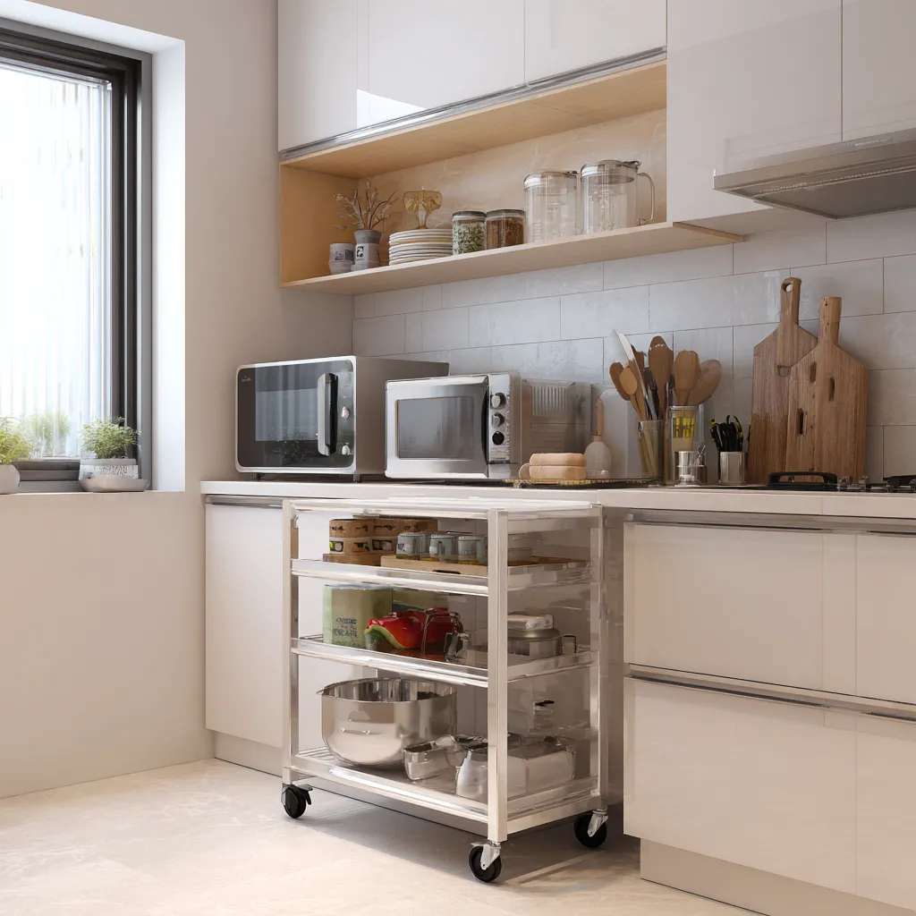 Acrylic Kitchen Trolley Design