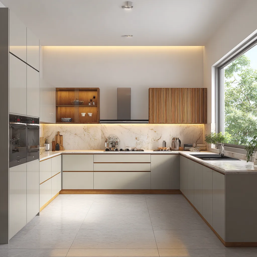 Acrylic Matte Finish Kitchen Cabinet Design