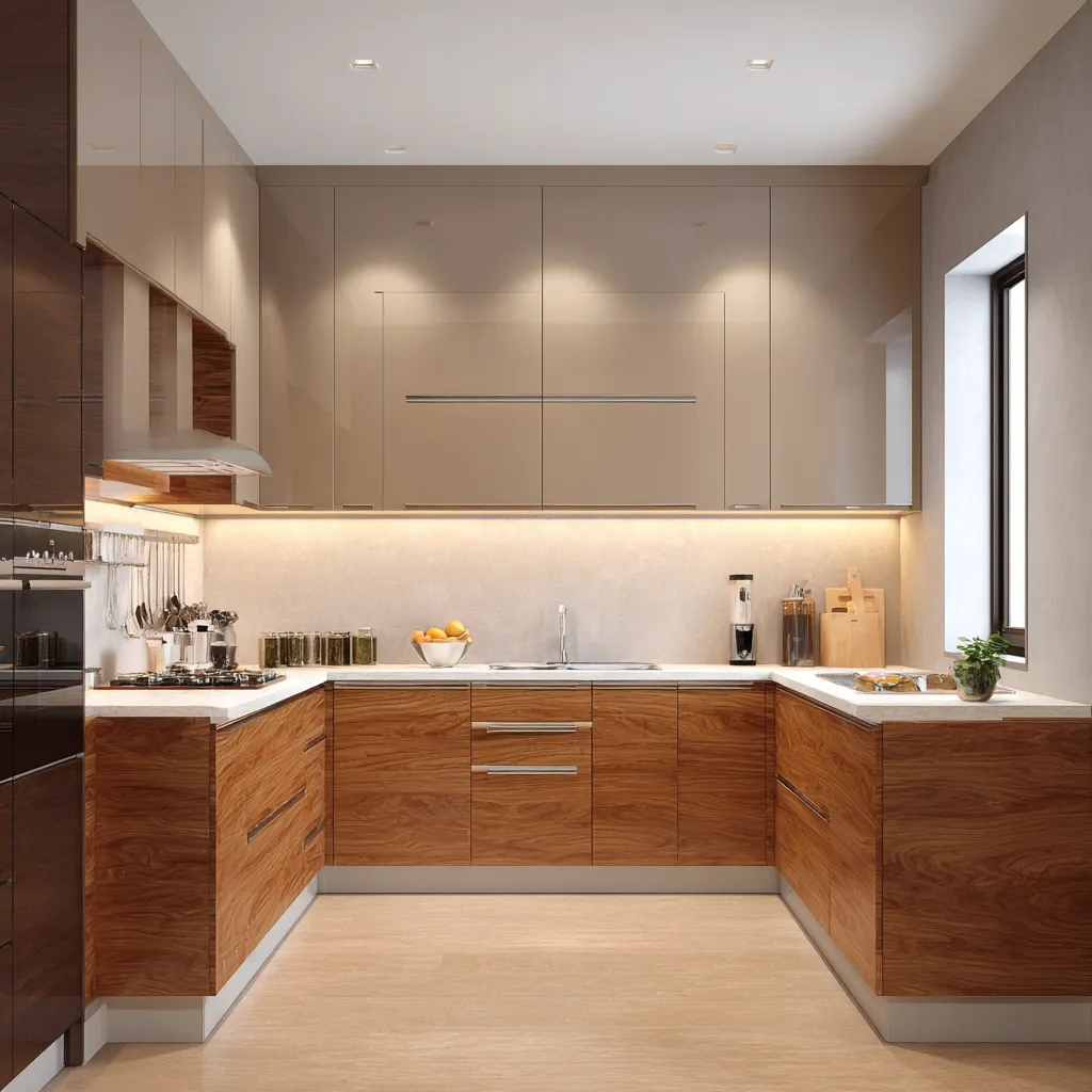 Brown Acrylic Kitchen Units