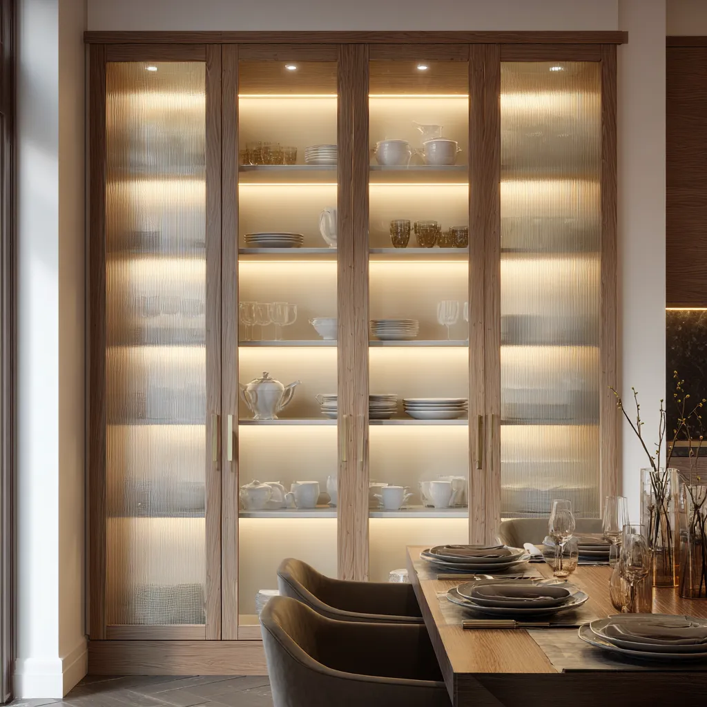 Glass-Front Crockery Display Cupboard Design Glass-Front Crockery Display Unit Design