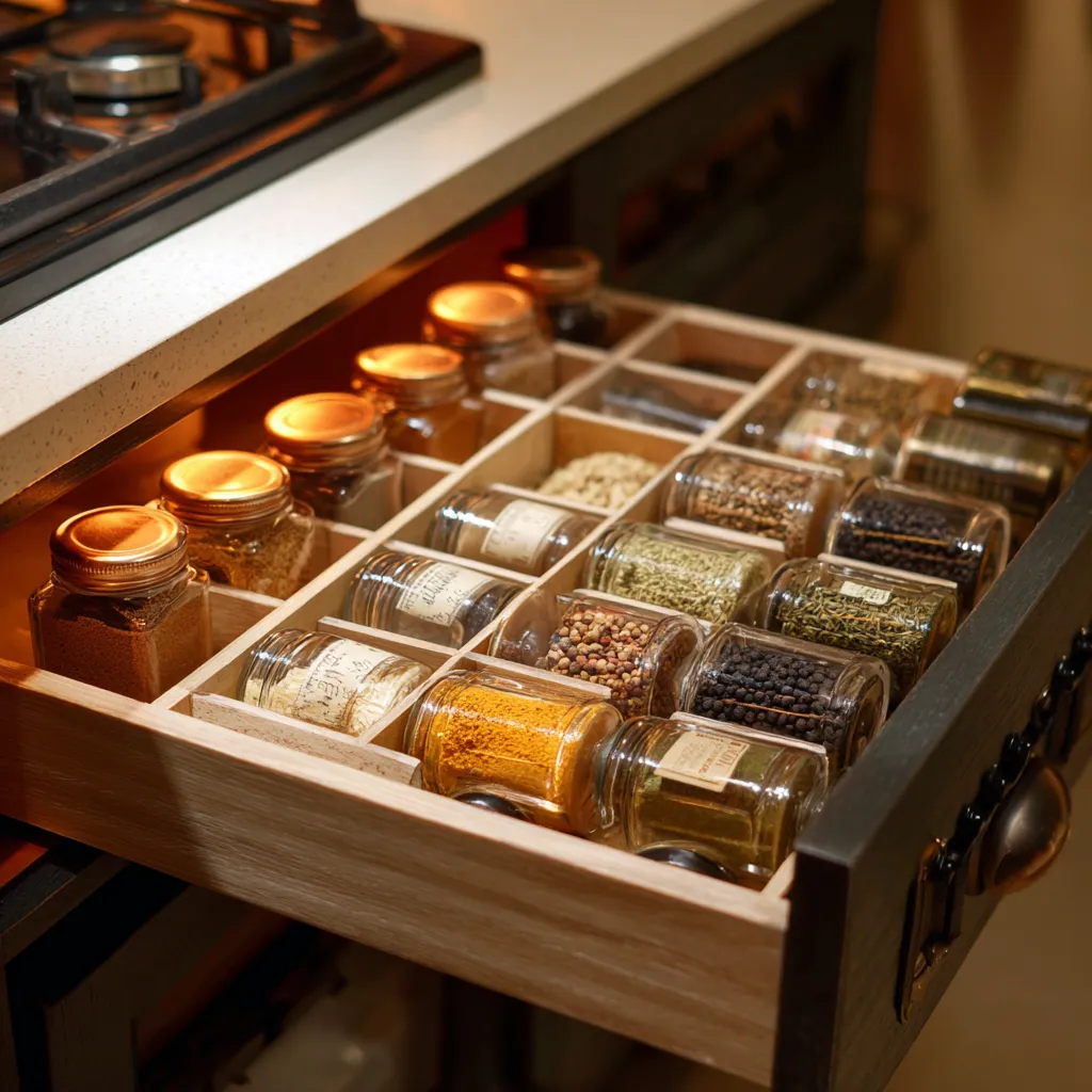 Kitchen Spice Drawer Design