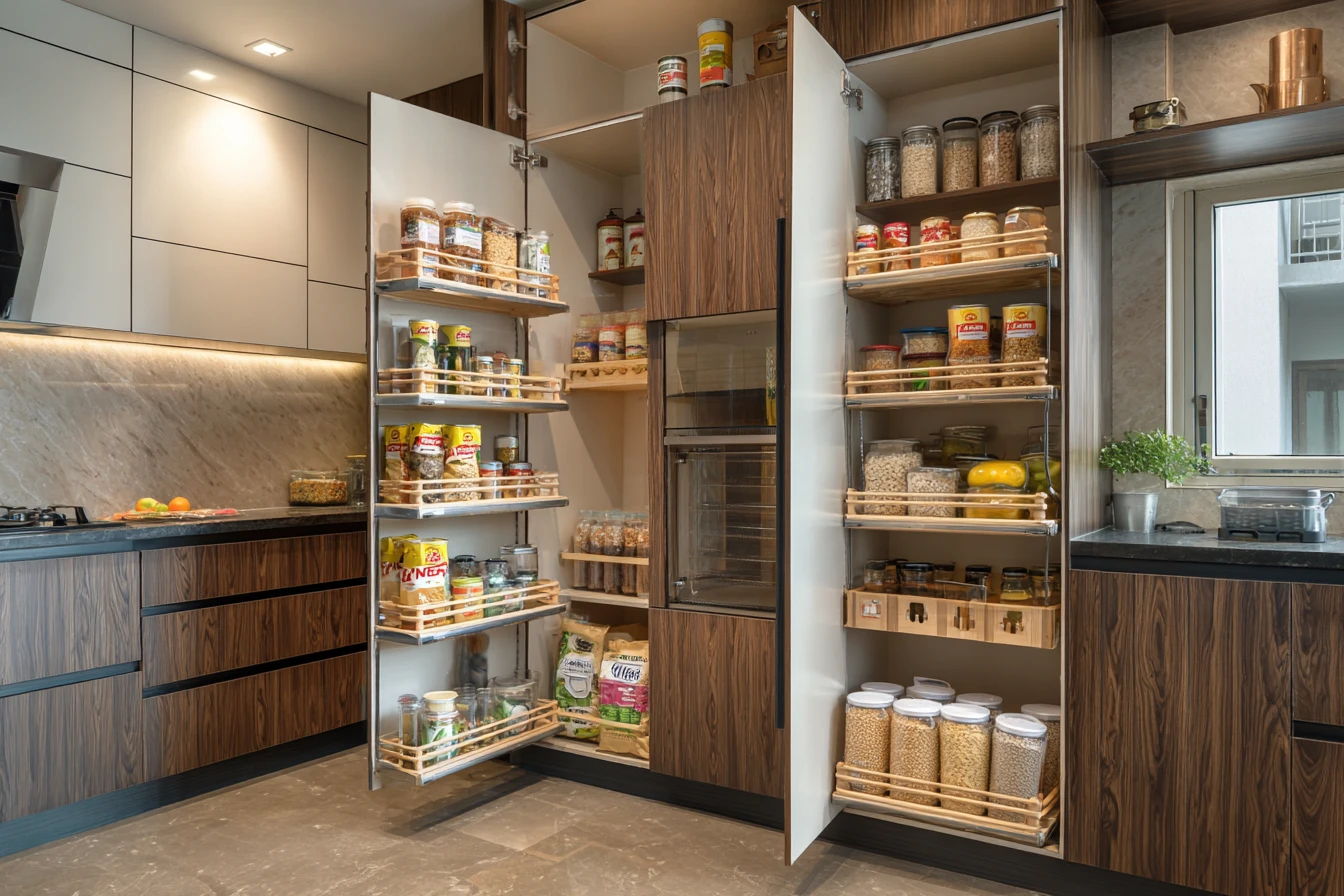 Kitchen Tall Unit Design with Double Decker Door
