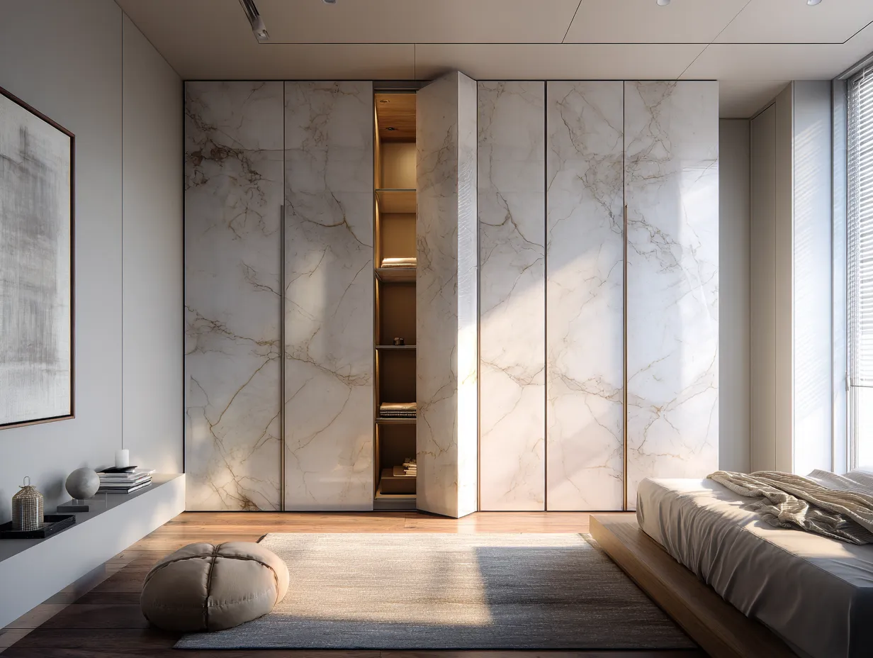Marble Finish Wardrobe