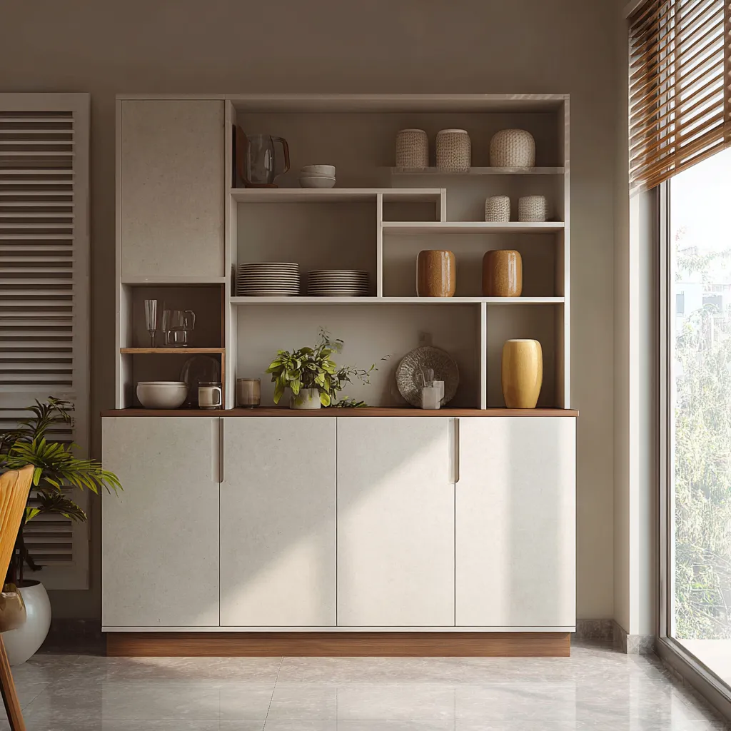 Modern Asymmetric Crockery Cupboard Design Modern Asymmetric Crockery Unit Design