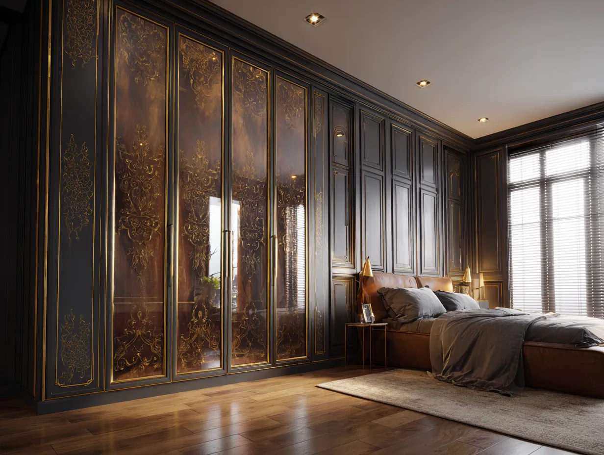 Modern PU Finish Wardrobe