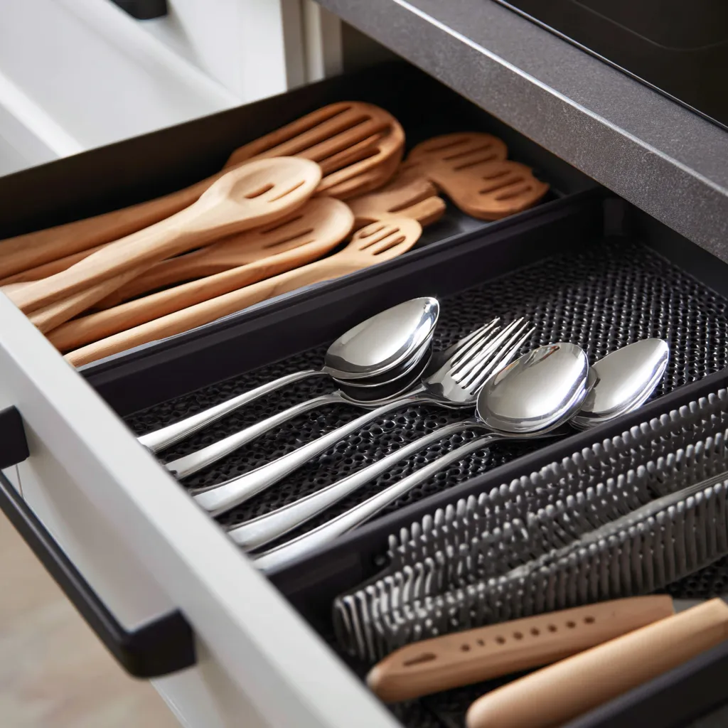 Modular Kitchen Drawer Design with Anti-Skid Mats