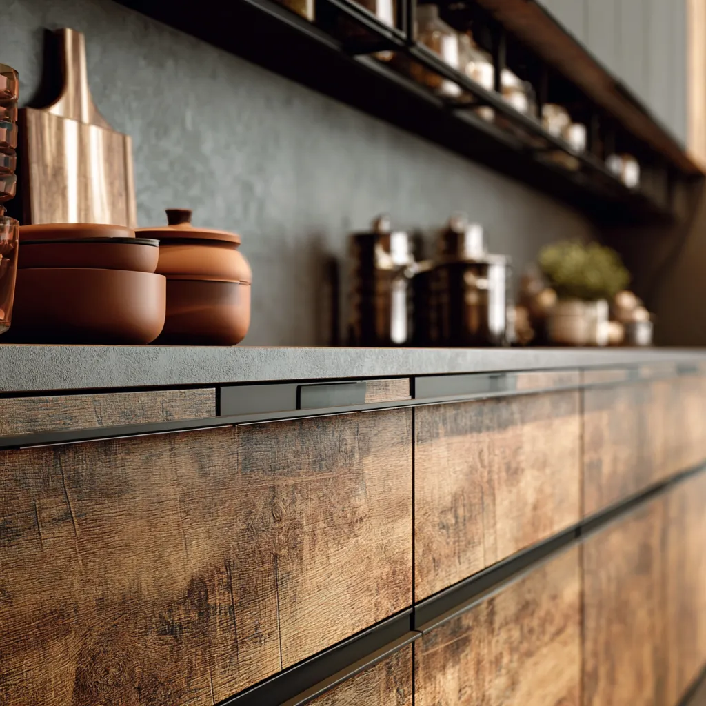 Modular Kitchen Drawers Design with Sunmica Finish