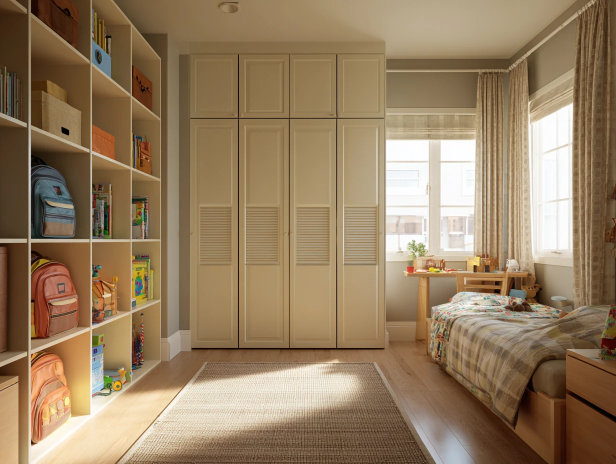 Open and Closed Cupboard Combination for Kids' Room