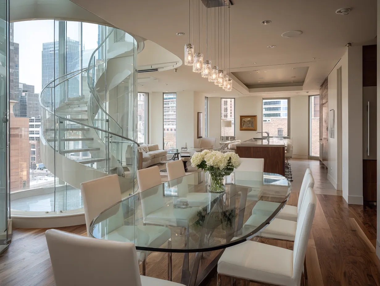 Oval-shaped Glass Dining Room Table