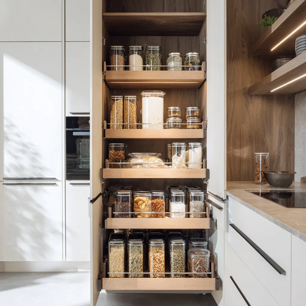 Pantry Pull-Out Kitchen Cabinet Drawers Design