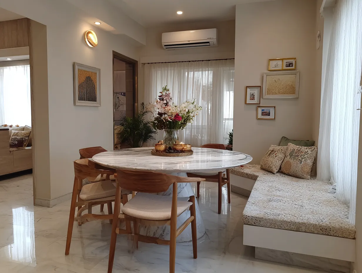 Round-shaped Marble Dining Room Table