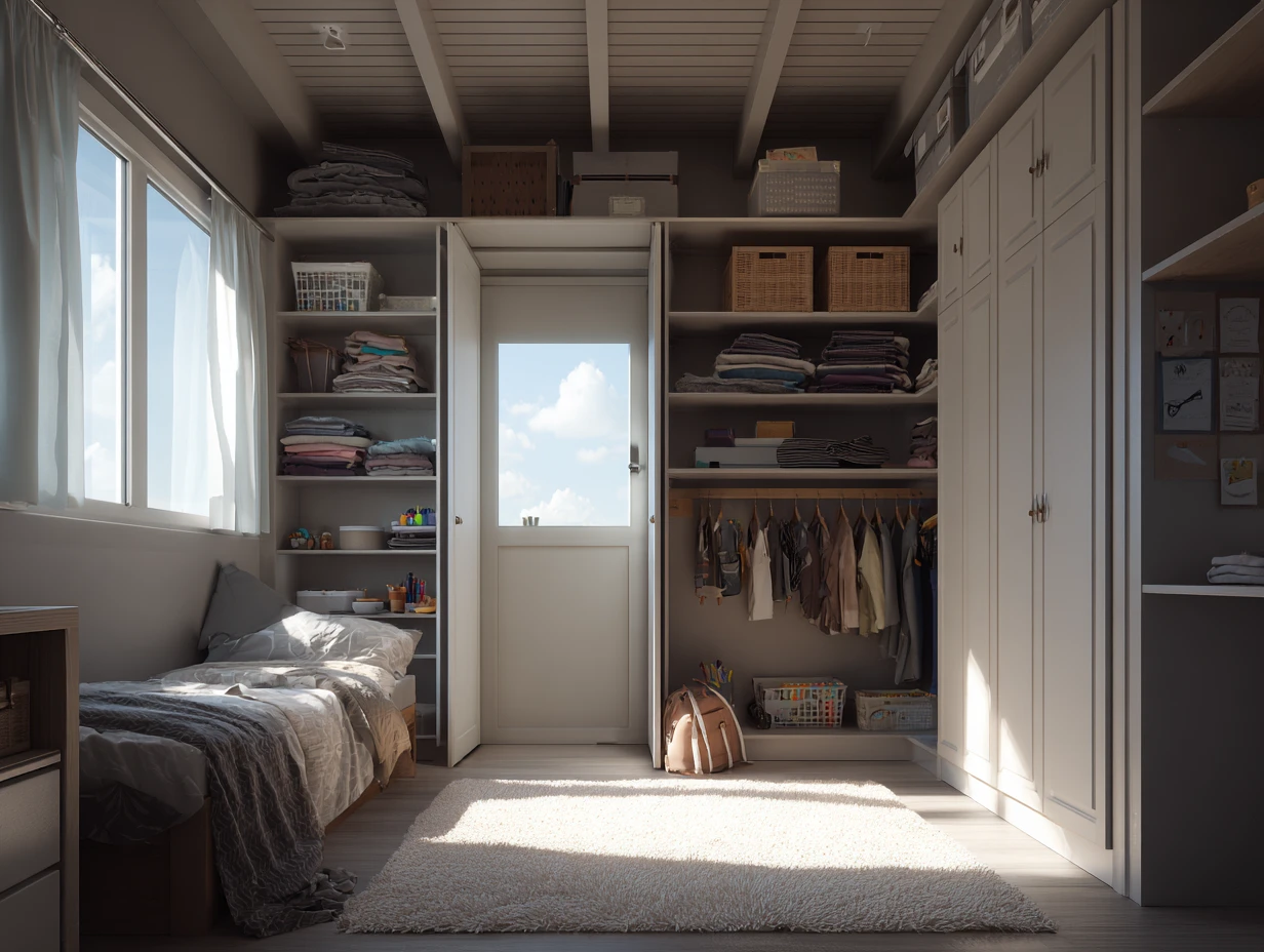 Seasonal Storage Cupboard Design for Kids' Bedroom