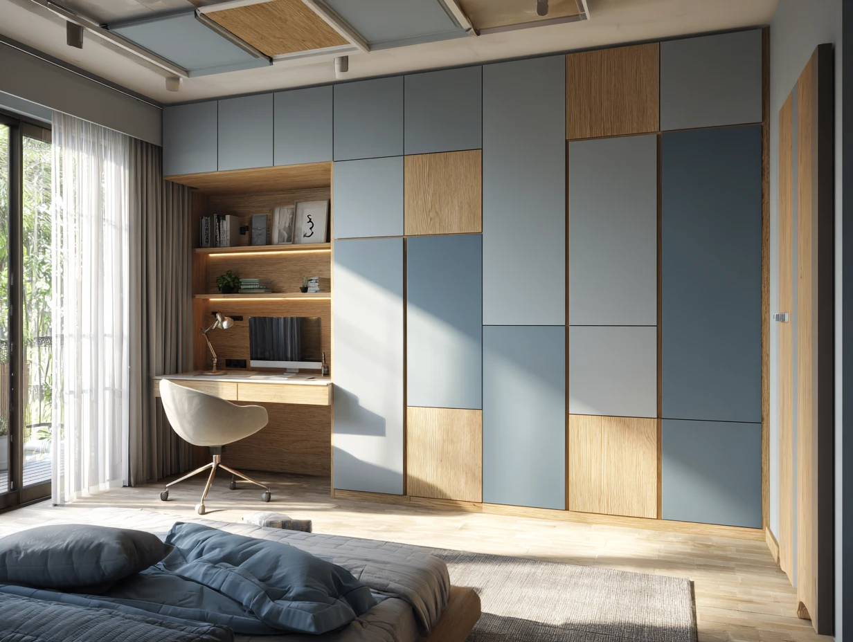 Two-Tone Laminate Kids' Wardrobe Design