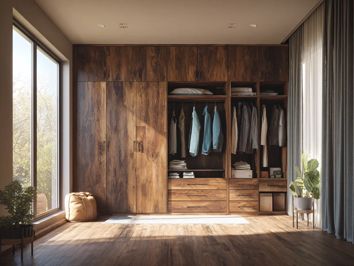 Wood Finish Wardrobe